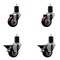 Service Caster 3'' Maroon Poly Wheel Swivel 1-3/4'' Expanding Stem Caster Set 2 Brakes, 4PK SCC-EX20S314-PPUB-MRN-2-PLB-2-134 - alternate 1